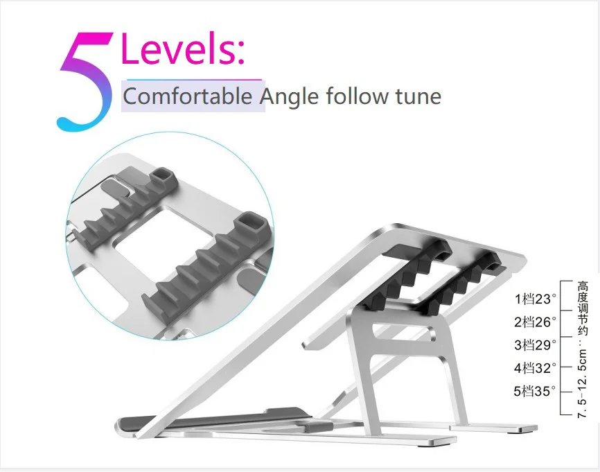 2022 Amazon Is A Hot Seller Suitable  Portable Laptop Stand Aluminium Compact and Portable Laptop Stand for Desk