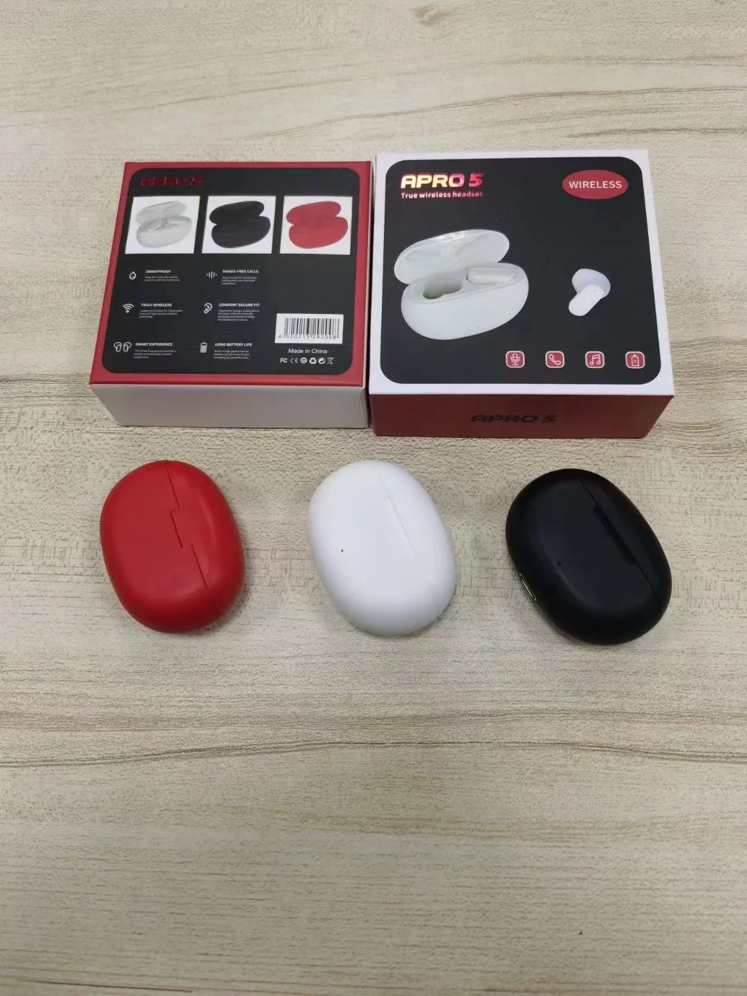 AApro5 Tws Bt 5.0 Wireless Earbuds Touch Control Surround Sound Earphones for All Android and Ios Mobile Phone