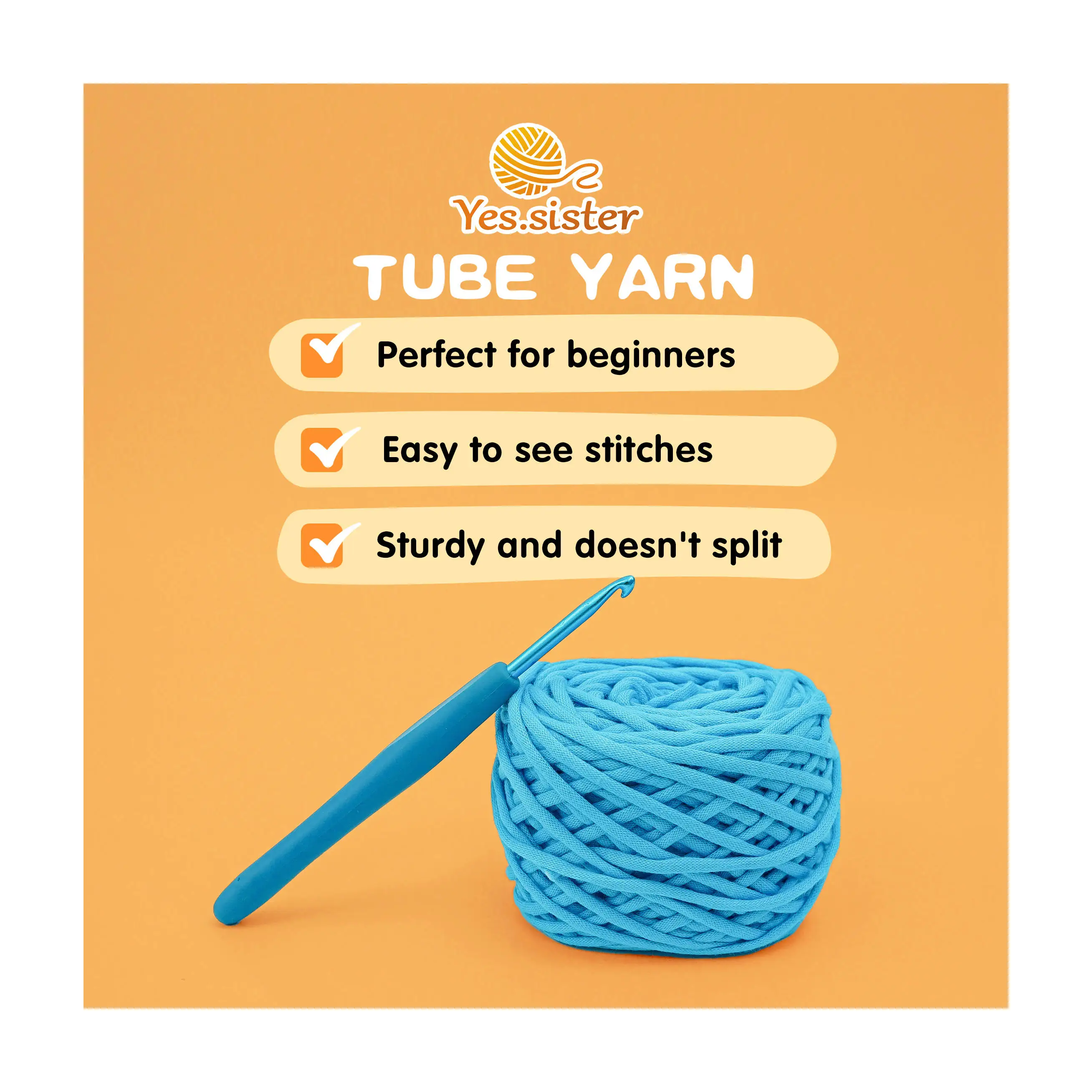 Beginners Crochet Cotton Yarn for Crocheting Knitting Beginners Easy-to-See Stitches Chunky Thick Bulky C