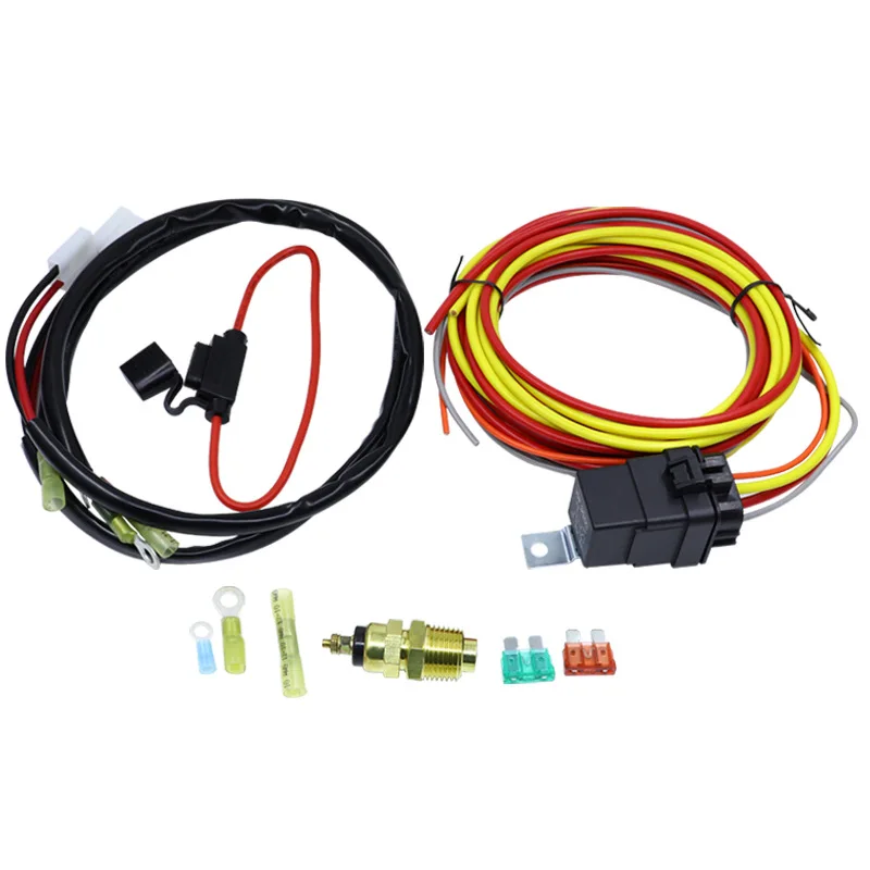40A dual electric cooling fan harness 185-165 engine fan temperature control temperature switch cable