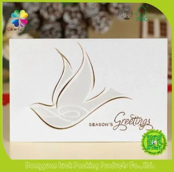 Wholesale Customized Exquisite fancy Art Paper Printed Logo Christmas Greeting Card Gift card Party Invitation card