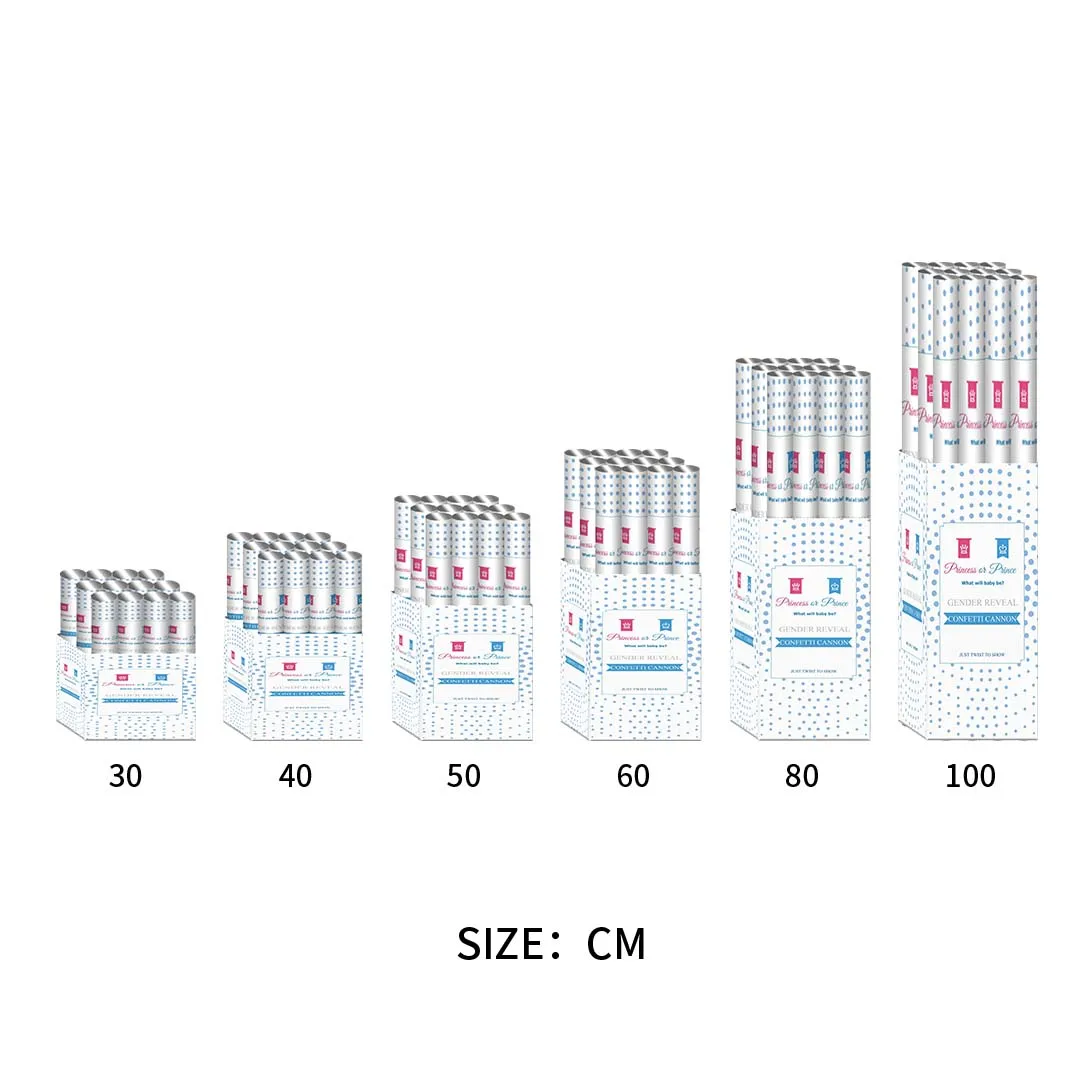 JILE Baby Gender Reveal Party Supplies Pink Blue Color Smoke Powder Confetti Cannon For Baby Shower Party