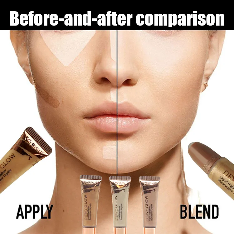 Vegan Mineral-Based Makeup Shimmer Body Face Glitter Liquid Natural Three-Dimensional Brightening Highlighter Sunscreen Feature