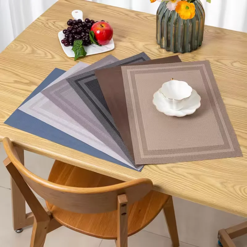 Wholesale PVC Hotel Western Style Table Mat Non-slip Insulation Manufacturers Direct Spot Classic Multi-color Mats