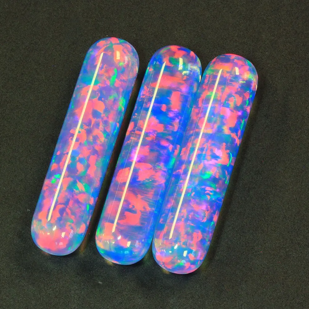 Orange Created Opal Columns Heat Resistant Resin Free Semi-Transparent Cylinders Galaxy Opal Compatible with COE33 Glass
