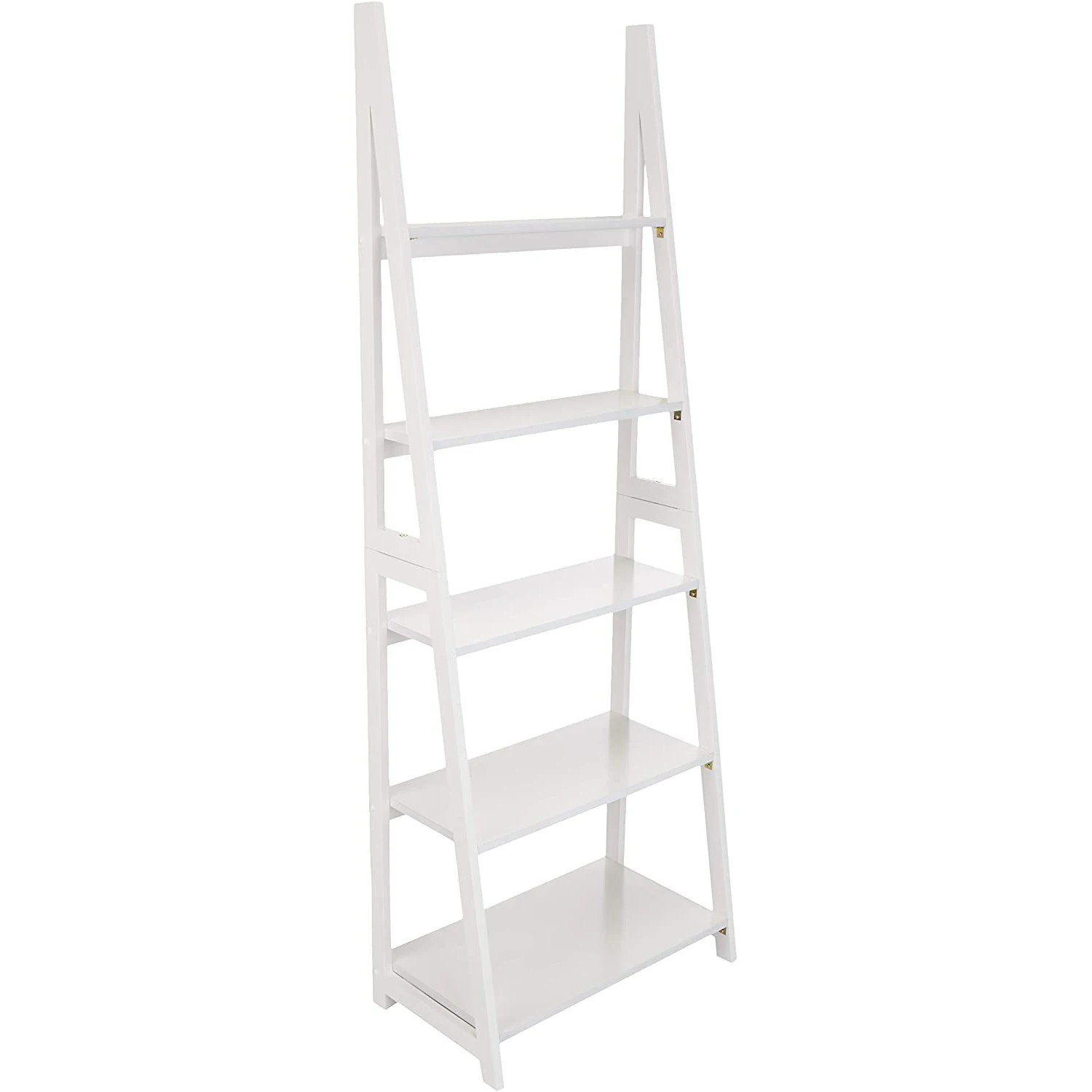 Easy Assemble 5-Tier Ladder Bookshelf Organizer for Home Office