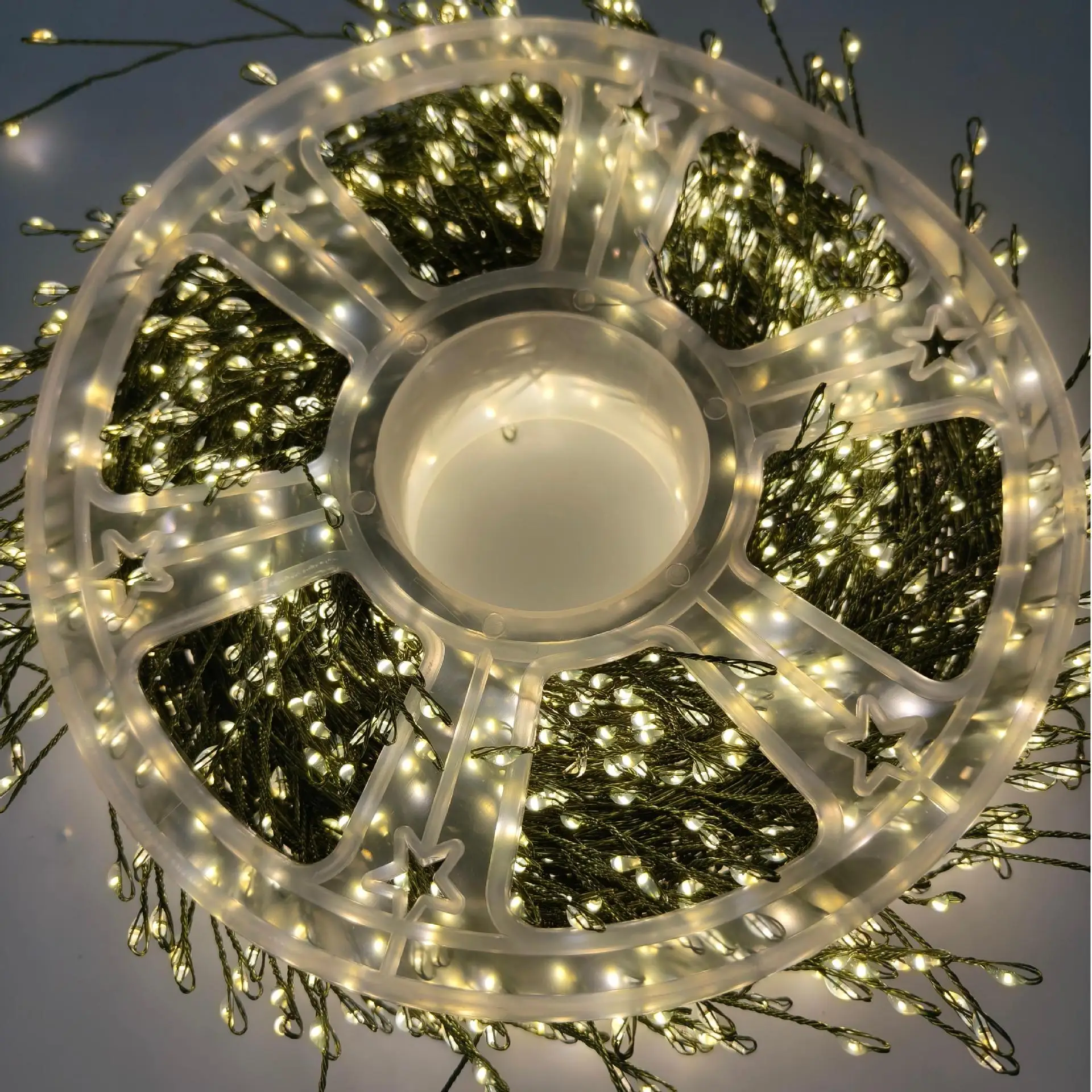 Green wire Garland Led Fairy Light Christmas Tree Firecracker Compact String 1000 1500 2000 3000 Led Cluster Fairy Light
