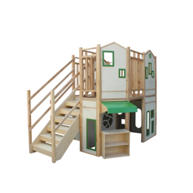
Good Quality Low Price Custom Kids Outdoor Playground Garden Wooden Slide Playhouses For Sale 
