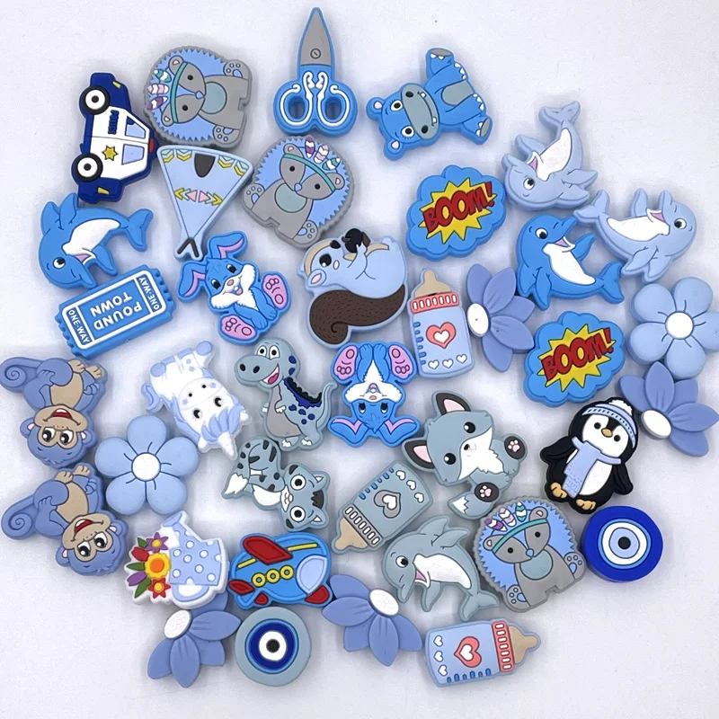 Custom Silicone Beads Various Jewelry Making Beads Making Bracelets DIY Pacifier Chain Accessories Blue Jewelry Silicone Beads