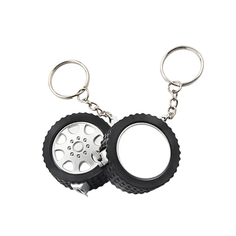 Car gift promotional tire measuring tape 1m keychain gift mini tape measures