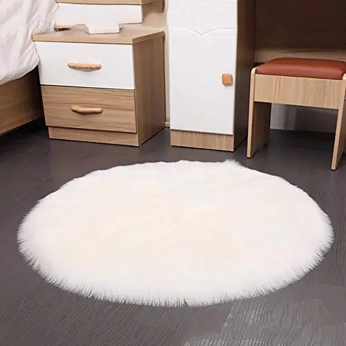 Baby Warm Soft Durable Washable Large Floor Floor Furry White Faux Fur Sheepskin Area Rug