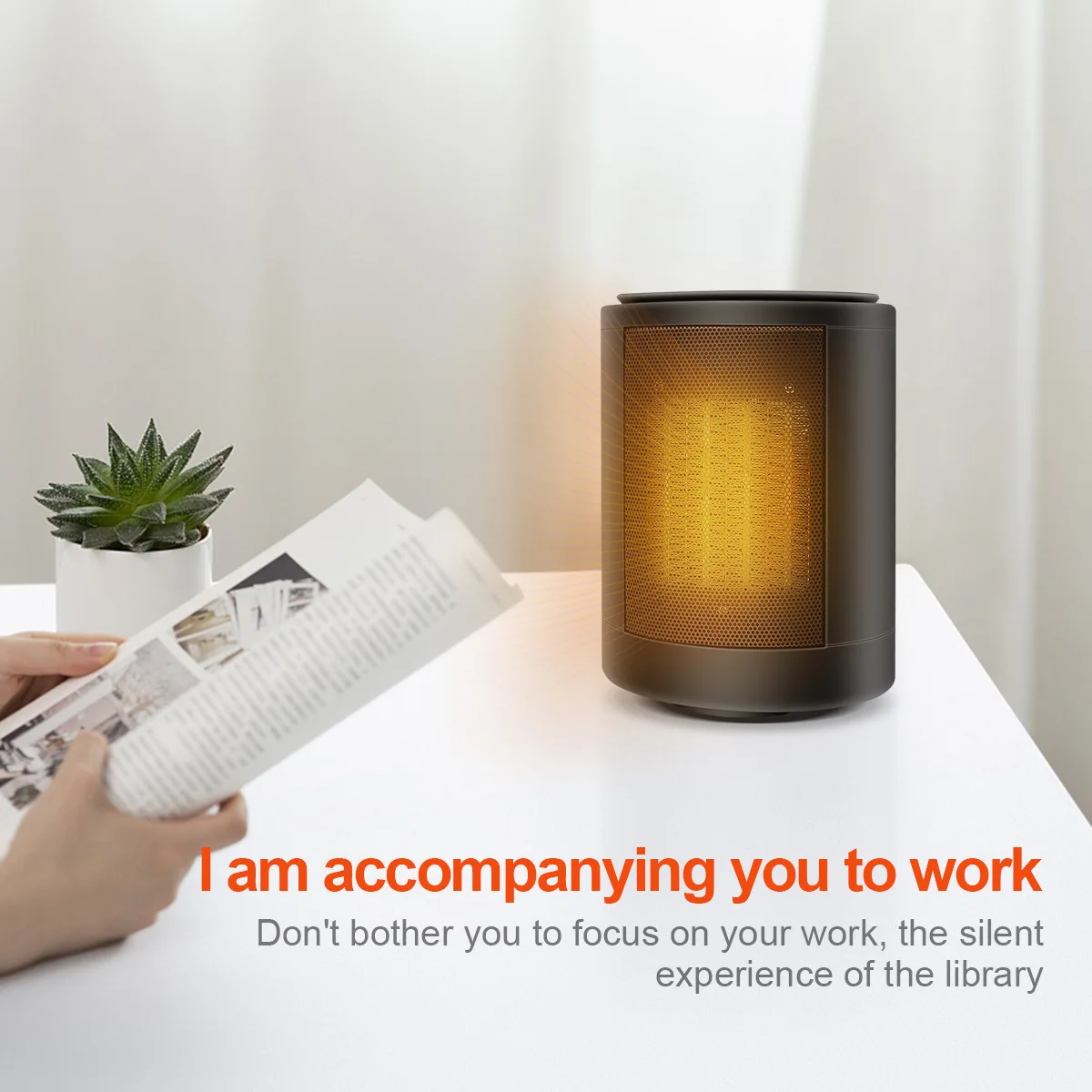 Smart Cylindrical Unique Personal 1500W Ceramic PTC Heater Mini Electric Space Heater Portable Heater for Indoor Use