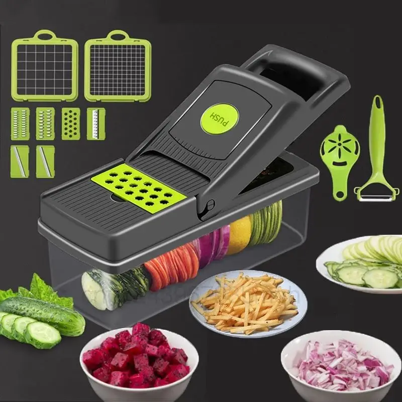 cortadora de verduras grater slicer potato spiralizer shredder with container machine viggie slicer  vegetable cutter