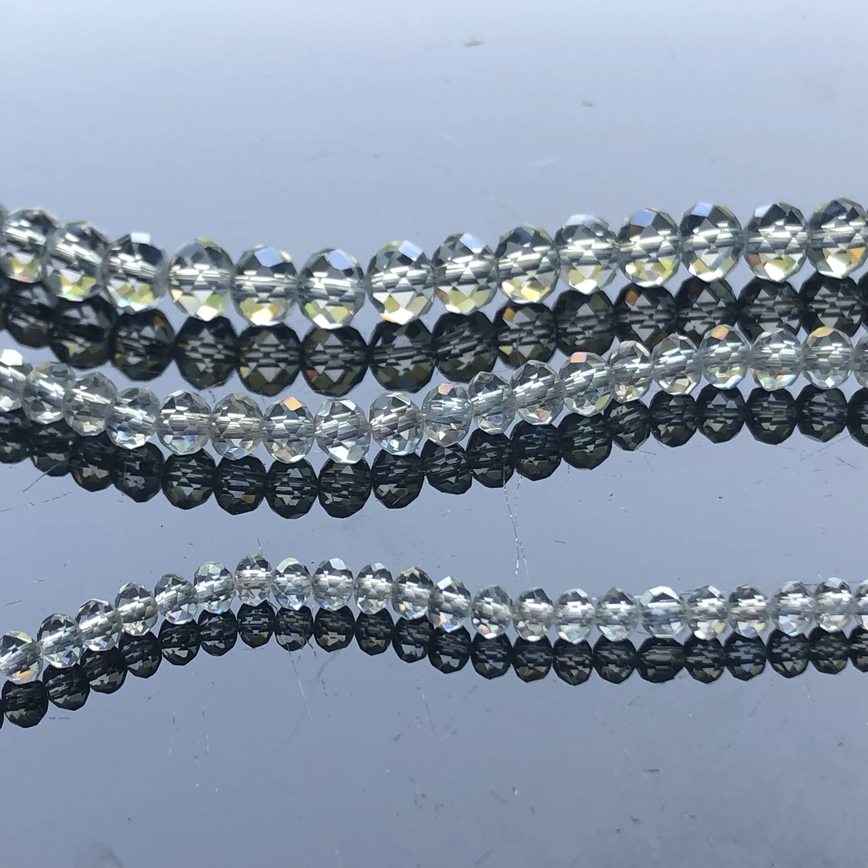 Different sizes of transparent glass earth round crystal beads for jewelry necklaces