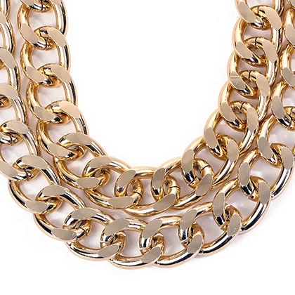 Factory Custom Gold Plated Wide Chain  Necklace Earrings Set Trendy Costume Design Jewelry Gift Elegant Jewelry Sets