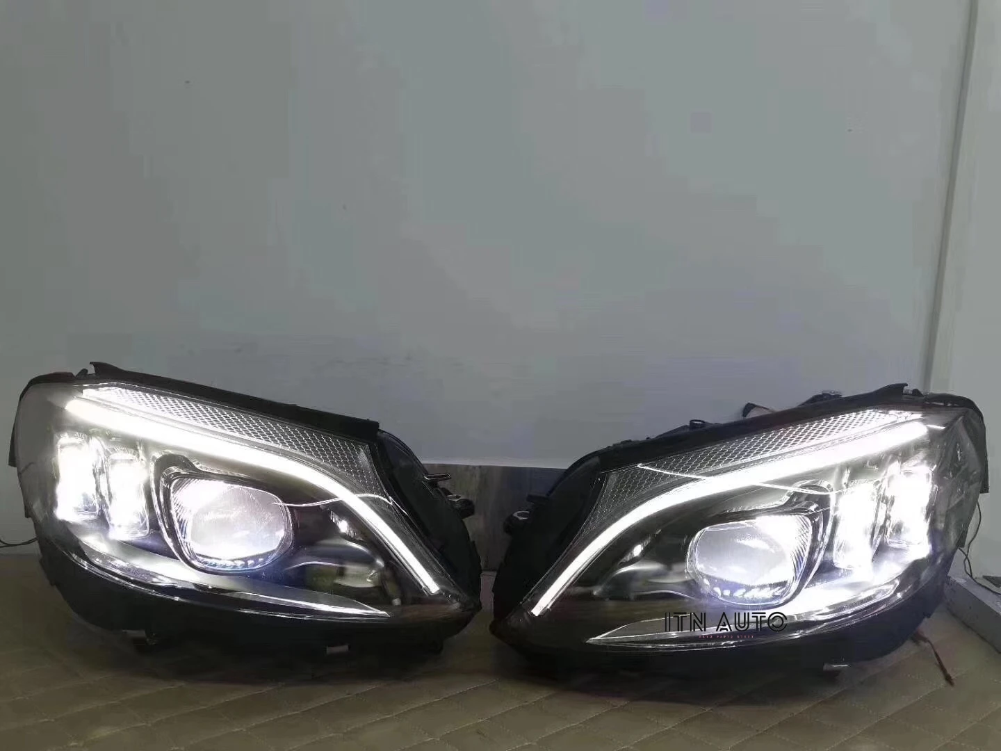 Модернизированная фара Facelift с полным светодиодным налобным фонарем в сборе для Mercedes Benz C Class W205 2015 до 2019 головного