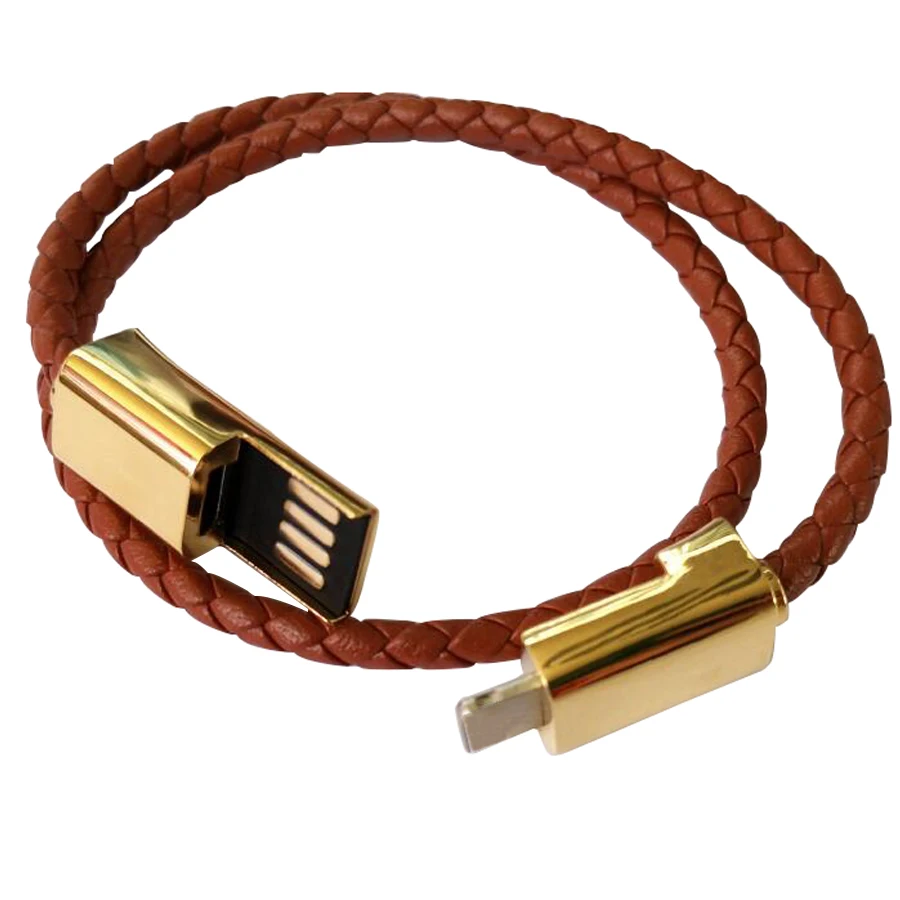 New Arrival Leather Braided Bracelet USB Cable Magnetic Cable For Samsung