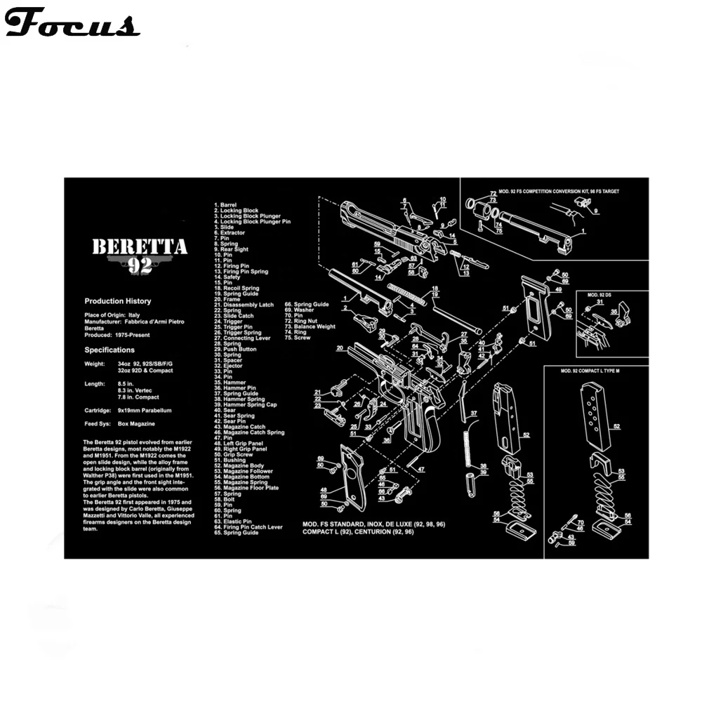 Gun Cleaning Mat Custom Logo Tactical Parts Accessories
