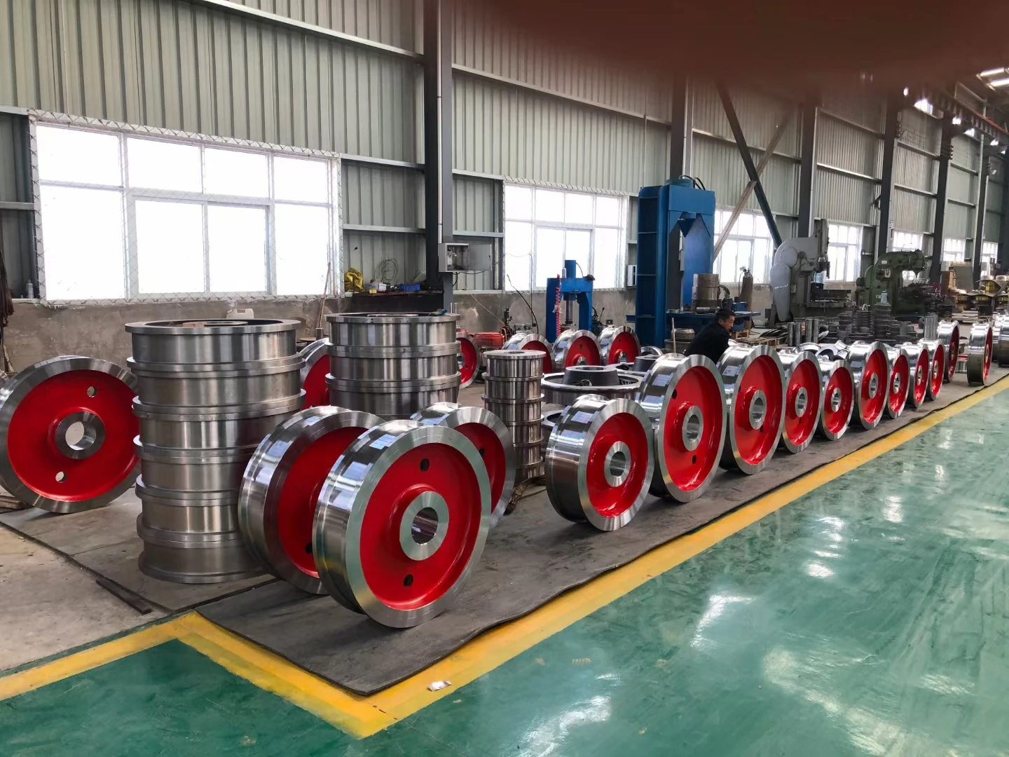 OEM custom large size high precision Forging Steel Crane Wheel Roller Wheel