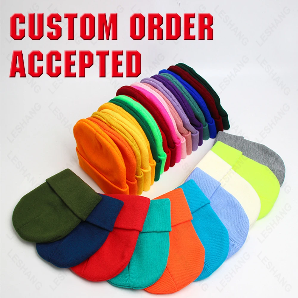 High Quality Embroidery 100% Acrylic Cuffed Blank Skully Beanie Winter Unisex Knitted Hats Warm Custom Beanie With Jacquard Logo