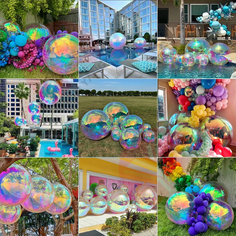 PVC inflatable mirror ball for event disco mirror ball inflatable for stage 60 inches pink mirror balls