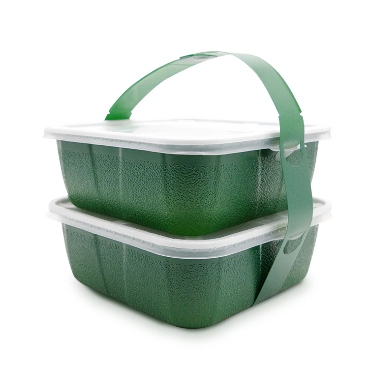 Source factory customization Square PP microwave safe takeout plastic takeaway food containers with divide for fast food