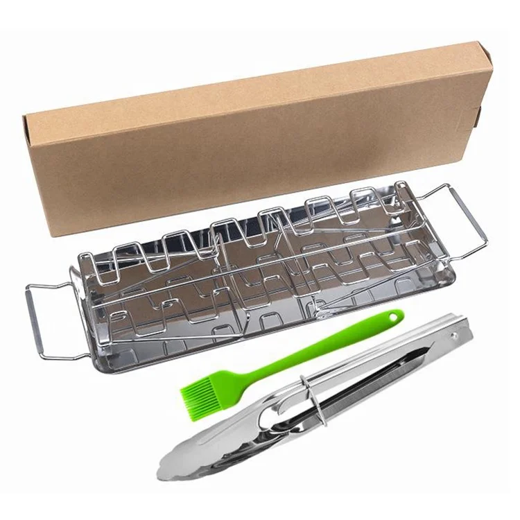 
2021 NEW 430 tray BBQ outdoor tool Folded stainless steel chicken leg rack grill 