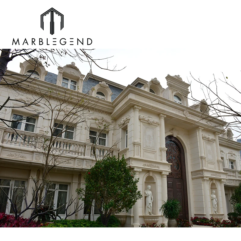 french Style villa natural stone exterior limestone wall cladding project