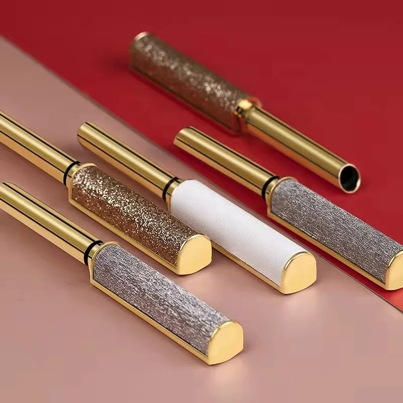 Hot Luxury shiny golden leather white red green pink lipstick case bling color empty lip balm packaging pressed lipstick tube