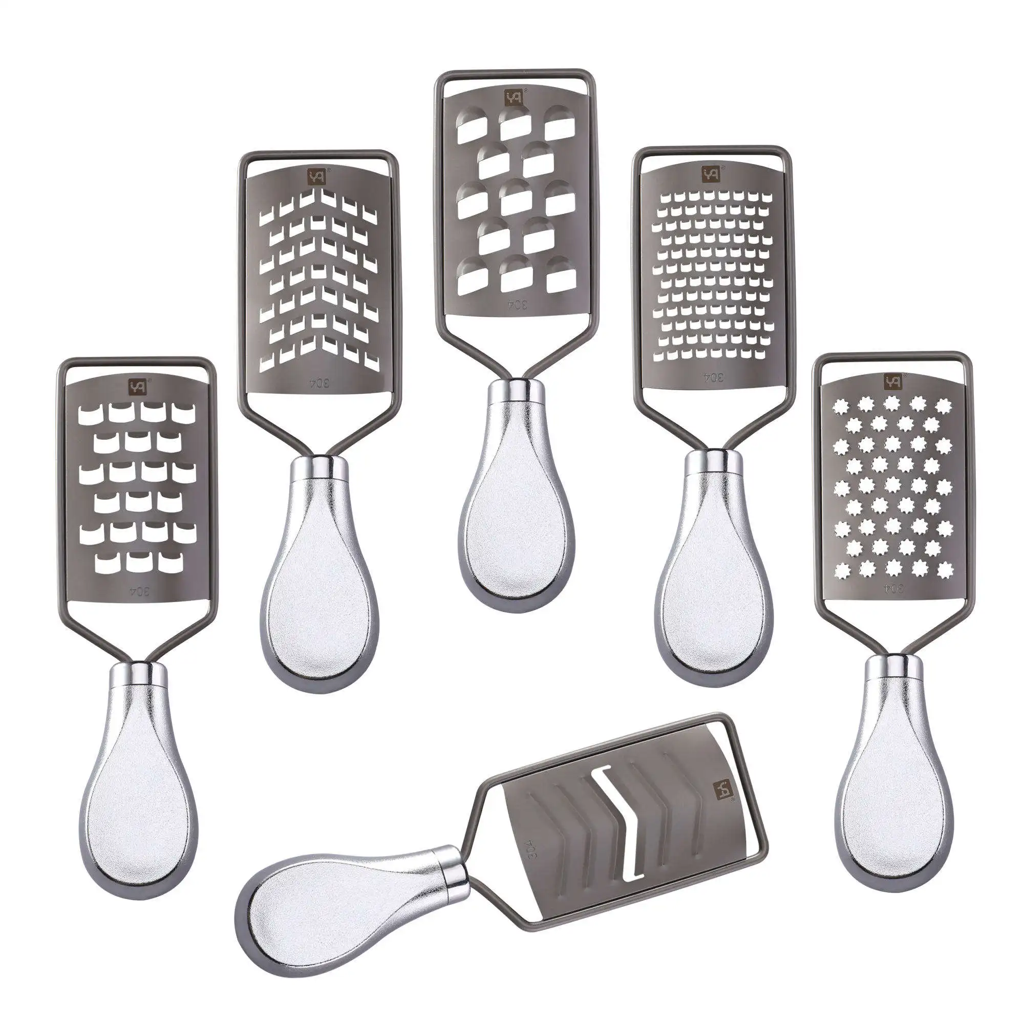 Yangjiang factory new product common kitchen tools stainless steel food grater silver handle zester and cheese grater