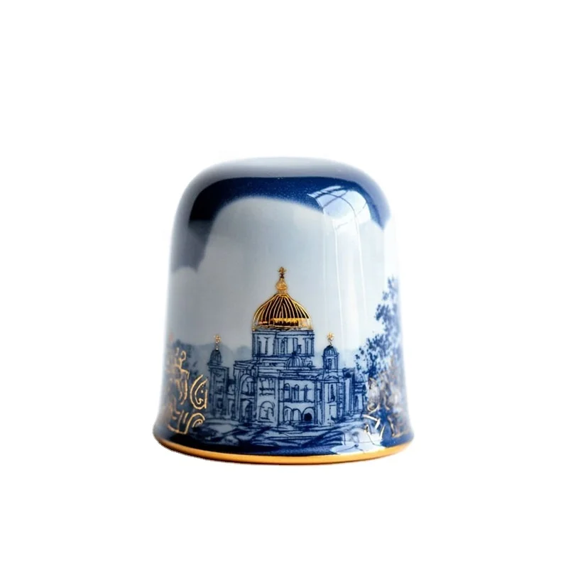 Ceramic thimbles custom production wholesale city souvenir thimbles