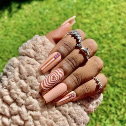 Hand-made Square High Quality Nail Design With Long Press On Nails With designer press on nails