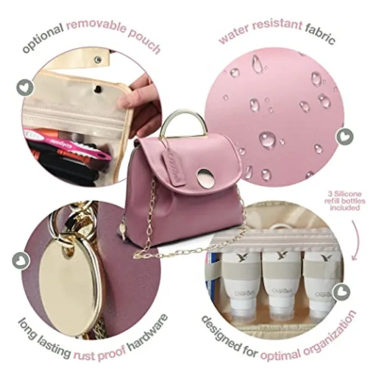 Custom Beauty Toiletry Organic Cosmetic Pouch Hanging Toiletry Luxury Cosmetic Bag