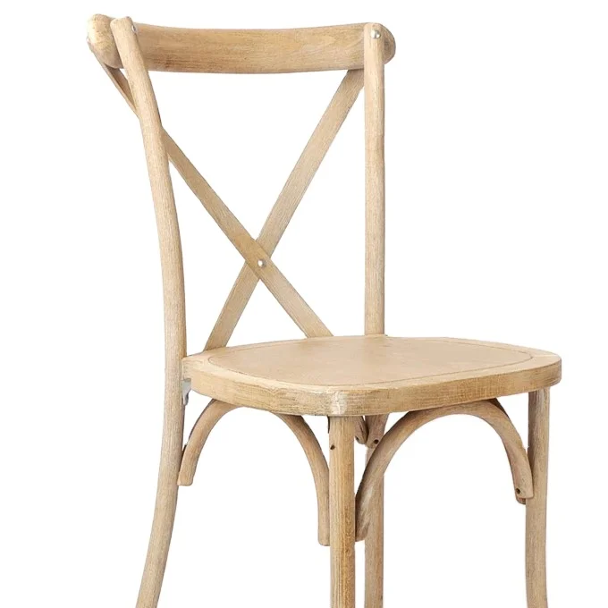 Outdoor Beech Wood Rustic Cross Back Chair Wedding Dining X Chairs