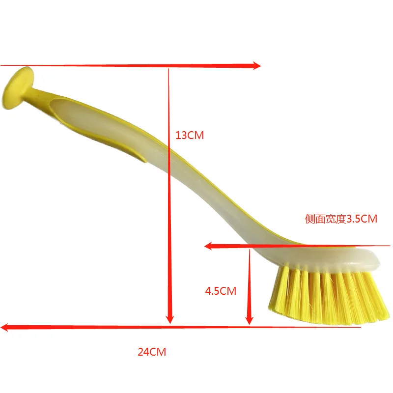 Pot Cleaning Brush Vertical Multifunction Kitchen Suction Cup Type Sink Cleaning Scrub Brush Long Handle