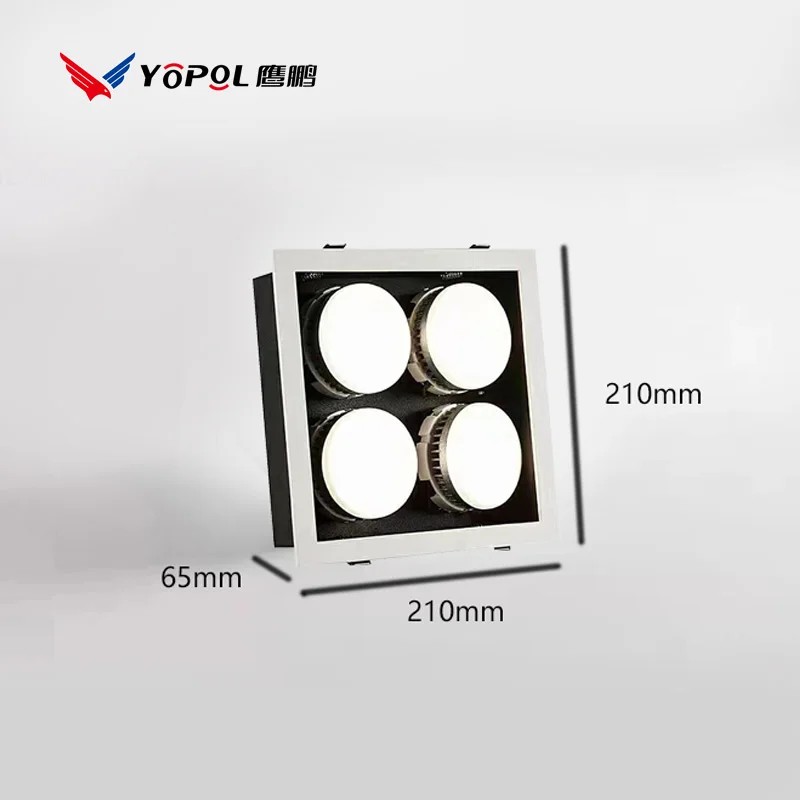 Recessed Gx53 Downlight Adjustable Cob Spotlights Square Rectangle Single Double Three Four Head Dimmable Gx53 Socket Ceil Lamp