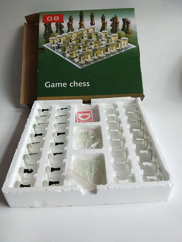 3-in-1 Drinking Shot Glass Chess Game Set