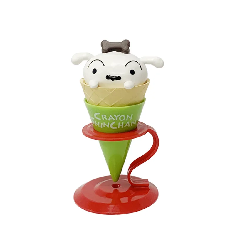 2024 New Crayon Shin-chan Internet Celebrity Ice Cream Series Small White Ice Cream Anime Handmade Doll Desktop Ornament