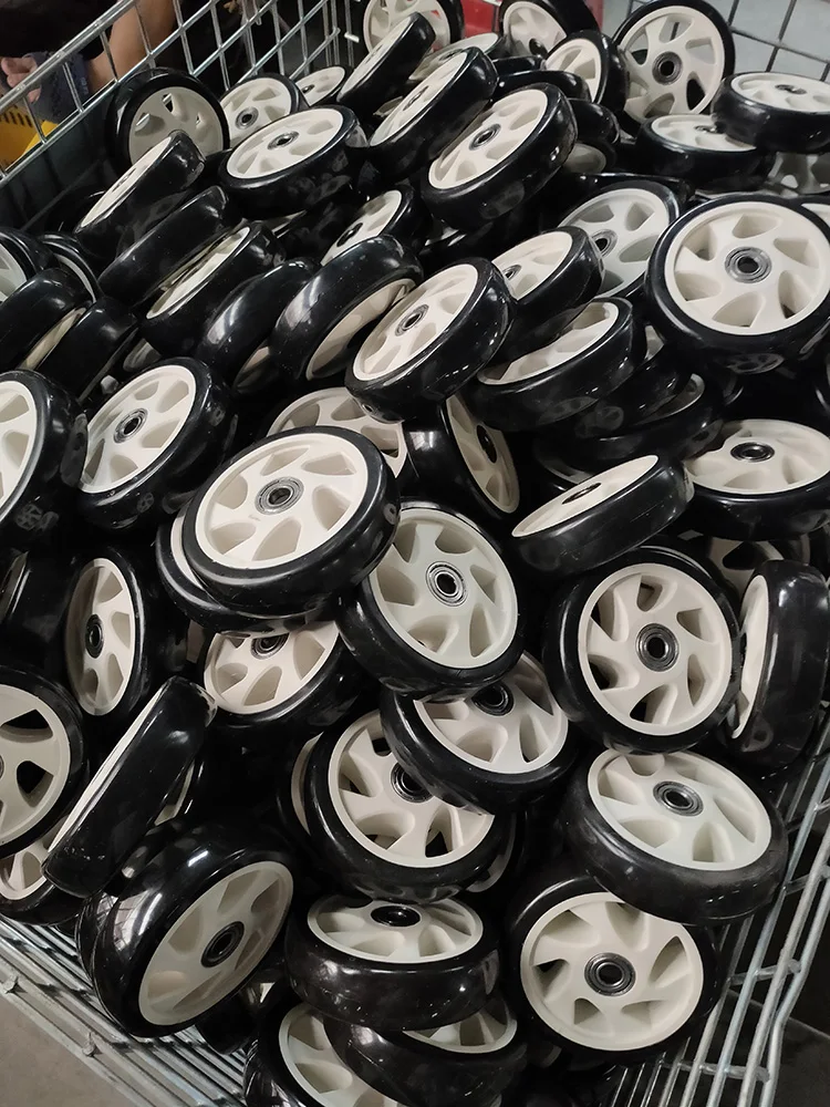 WBD Durable customized rueda de 2 3 4 6 8 10 inch plastic/ TPR/ PU/PVC/ Rubber cart wheels