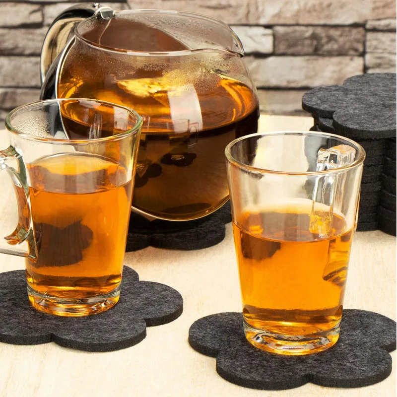 Eco-friendly Custom Printing Felt Cup Coaster For Home Club Bar Use Car Sublimation Coaster Set Table Desk