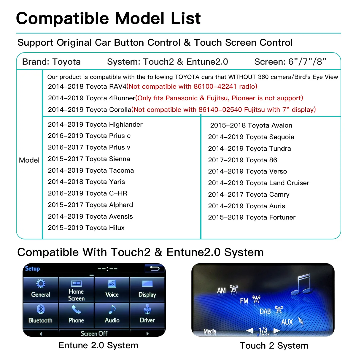 Autoabc Plug and play car video player navigation wireless Carplay airplay for Toyota Tundra Android auto Carplay codec