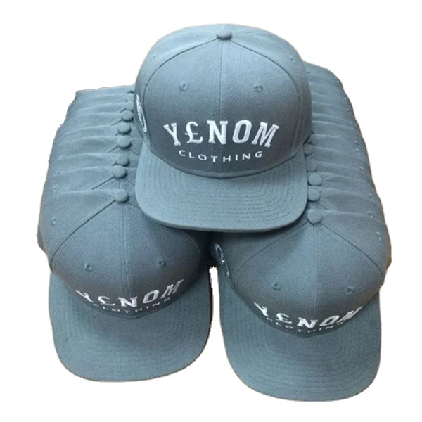 Custom Embroidery 5 Panel Snapback Cap Wholesale Solid Color Flat Brim Hip Hop Hat