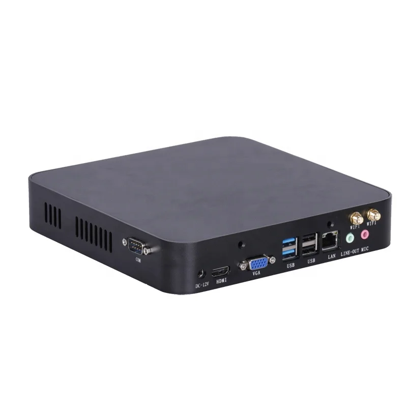 DUGOO K920-J19/J1900 Black dual lan mini pc with 2 ethernet fanless ultra low power support windows 10