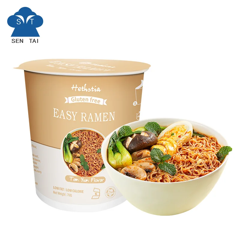 Gluten Free Soup Instant Ramen Noodle Cups Low Sodium Ramen Soup Non-GMO Instant Vegan Noodles