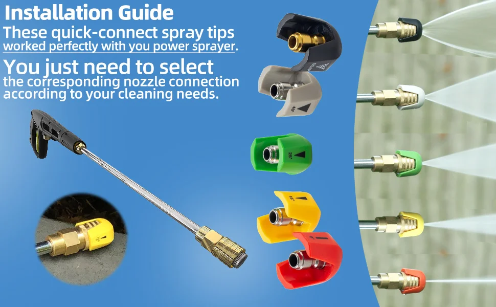 4000PSI 3.0 U Type 1/4 Inch Stainless Steel Quick Connect High Pressure Washer Nozzle