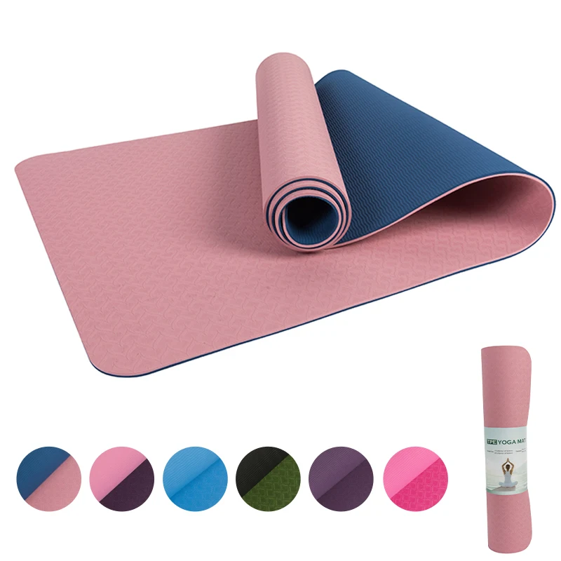 Gym Eco Print Custom Logo Series 8 Fitness Commercial Custom Logo Premium Quality Wholesale Rolls Cover Anti Slip Tpe Yoga Mat