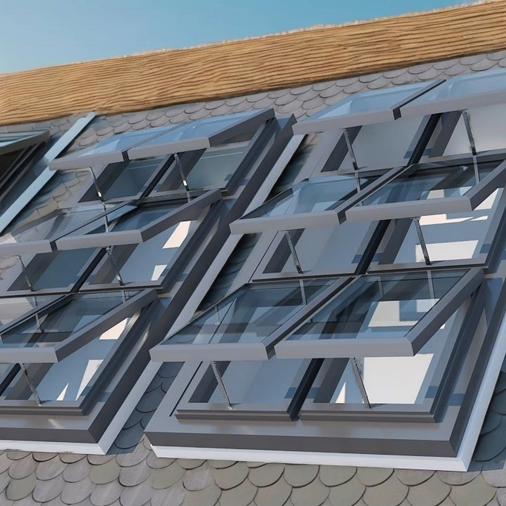 loft skylight manufacturer direct sales modern aluminum alloy European glass intelligent induction automatic chain skylight