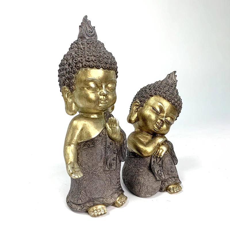 Cute Small Buddha StatueAdorable Monk Figurine Tathagata, India Yoga Mandala Sculptures, Decoration for Office, Bedroom