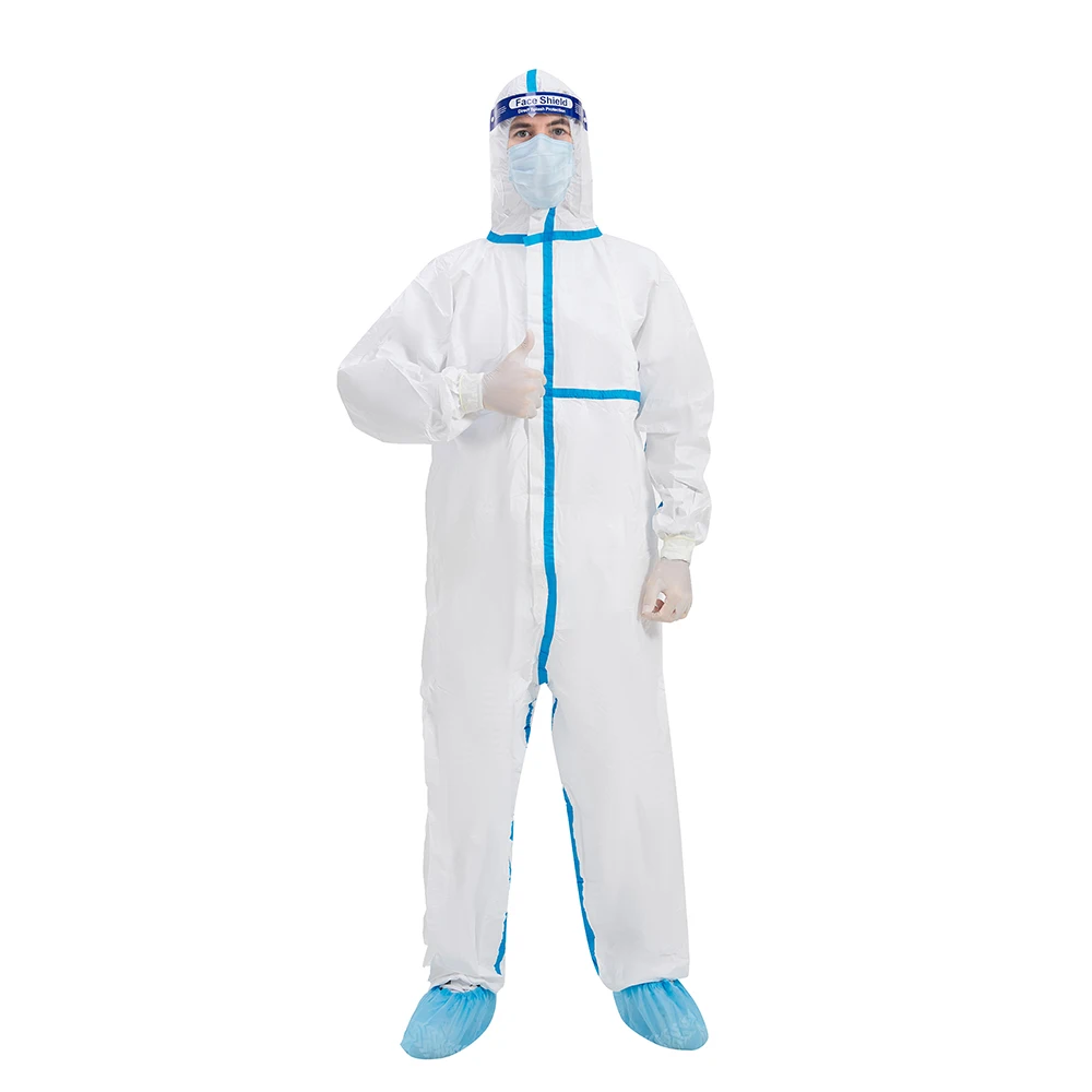 Non-sterile Disposable Lightweight Hospital Coverall Full Body Protection Suit Protective Suit Isolation Gown/coverall CE