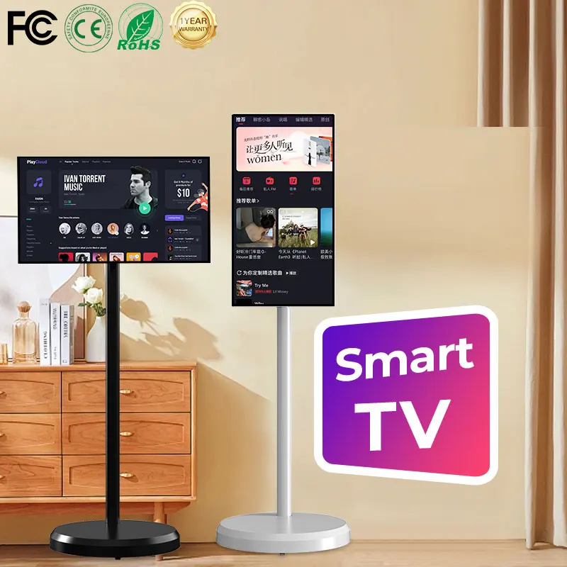 Lcd Panel Rotating Android Smart Television Stand By Me Tv Rechargeable Portable Touch Screen Tv